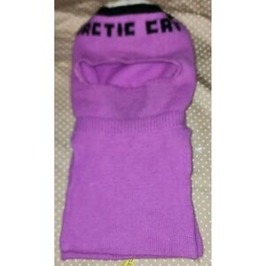 Vintage Artic Cat Ski Mask Purple White Acrylic Full Face Snowmobile 70s 80s